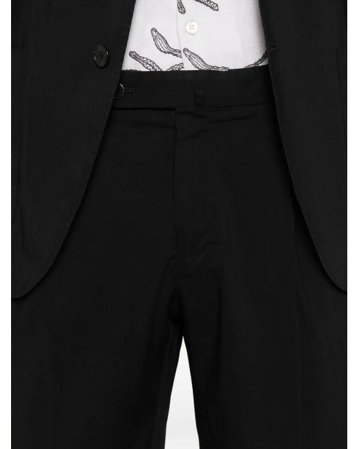 Santaniello Black Logo-Plaque Single-Breasted Suit for men