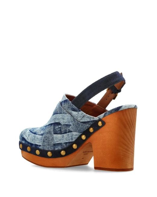 Kurt Geiger Blue 105Mm Mayfair Slingback Buckle Pumps