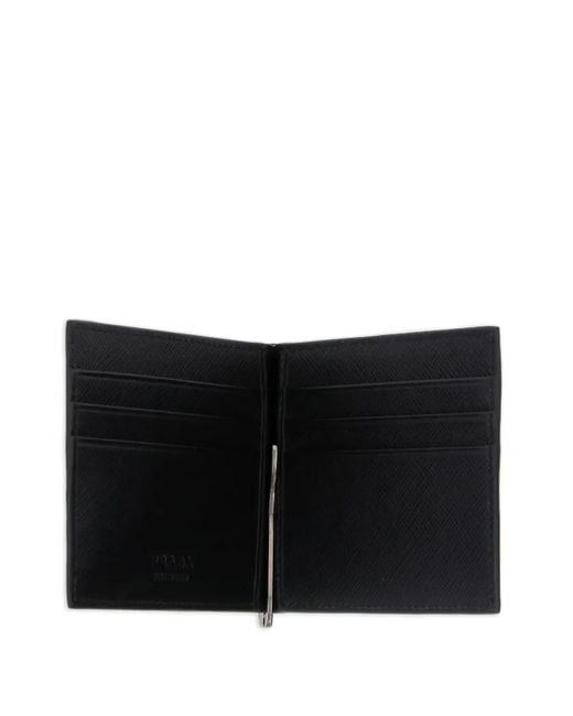 Prada Black Saffiano Leather Bi-Fold Wallet for men