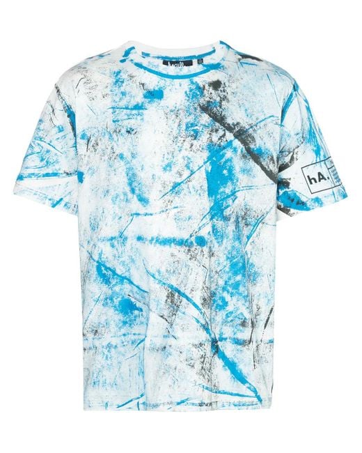 メンズ Haculla ハンドペイント Tシャツ Blue