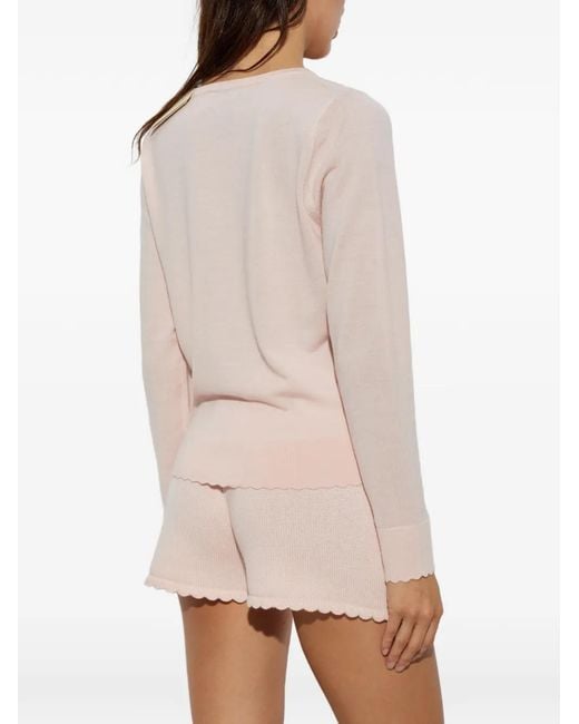 Posse White Maisie Scalloped-Edge Cardigan