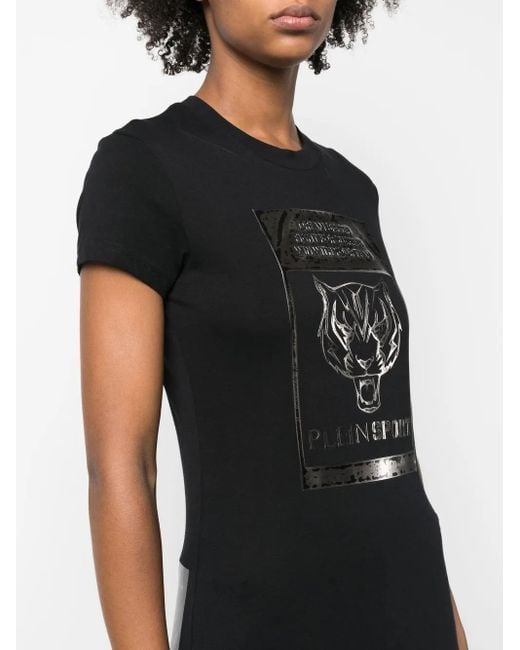 Philipp Plein Black Sexy Pure-Fit Tiger T-Shirt