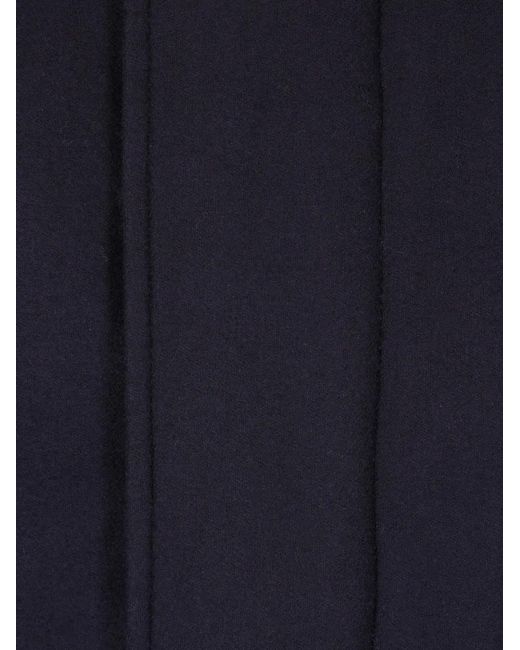 Zegna Blue Manteau Droit À Simple Boutonnage for men