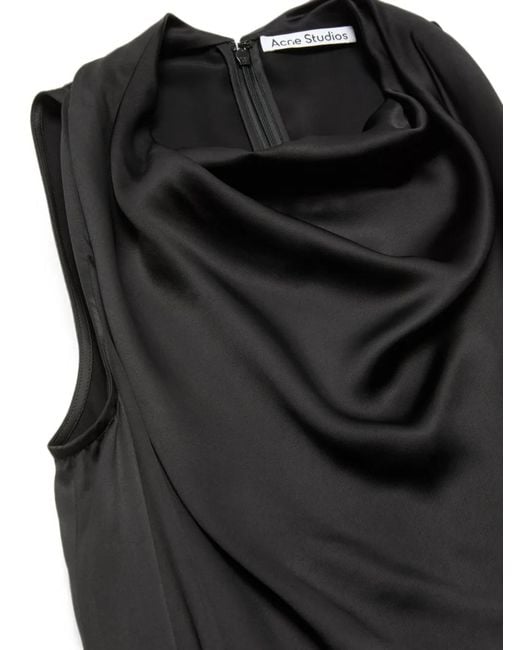Acne Black Cowl-Neck Sleeveless Dress