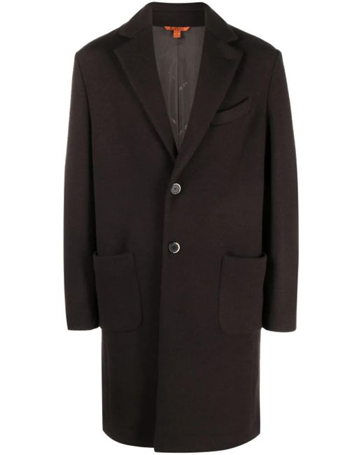Barena Black Notched-Collar Single-Breasted Coat for men
