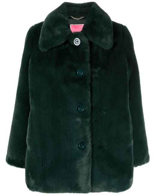 Kate Spade Green Plush Faux-fur Jacket