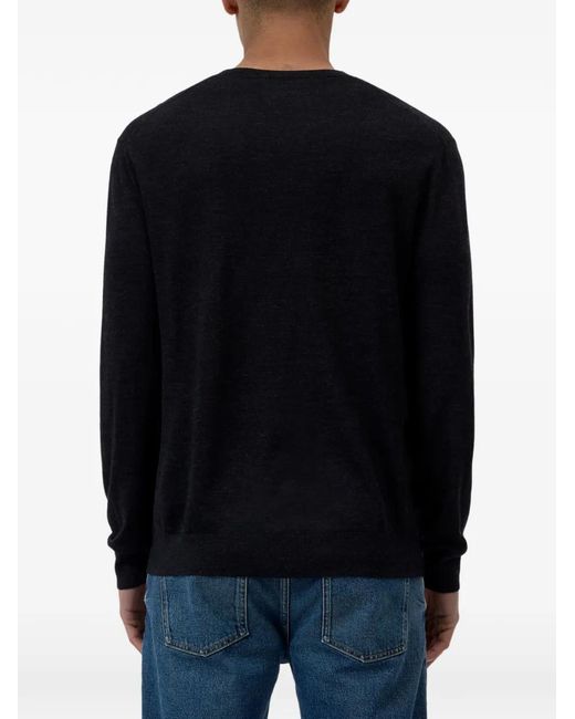 Closed Black Crew-Neck Sweater for men