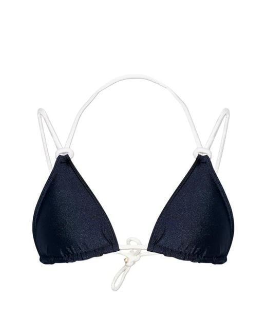 Cult Gaia Blue Triangle Tie Bikini
