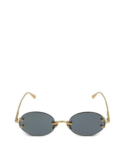 Linda Farrow Blue Stella Rimless-Sunglasses