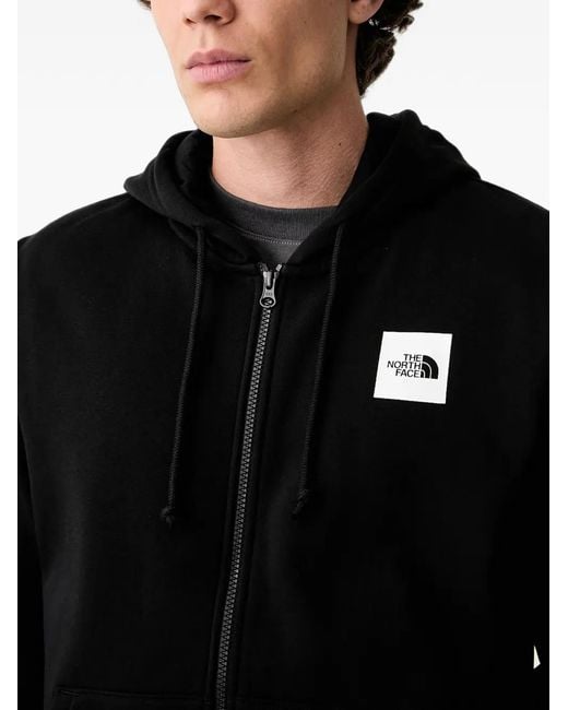The North Face Black Logo-Patch Zip-Up Hoodie for men