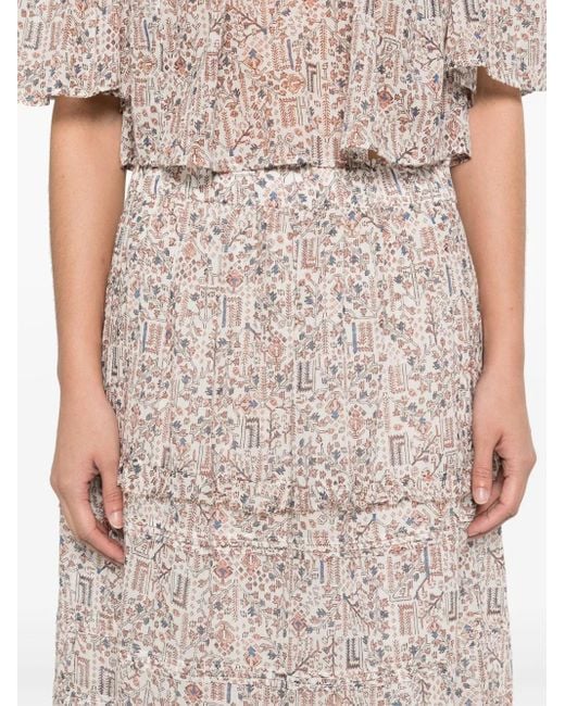 Isabel Marant Natural Diya Midi Skirt