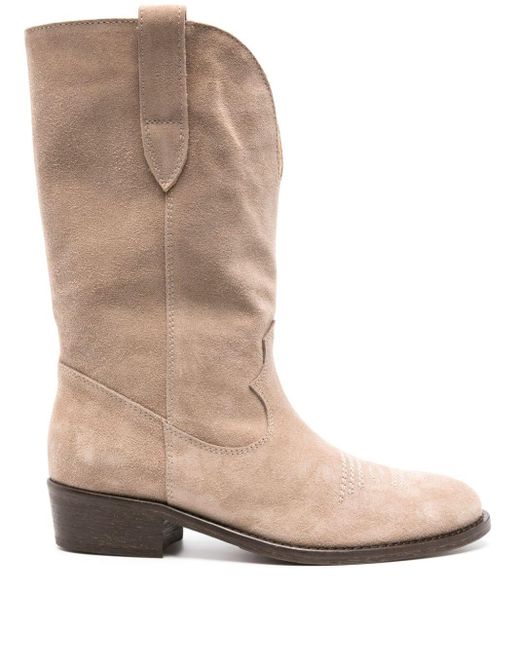 Via Roma 15 Natural 3381 Ankle-length Suede Boots