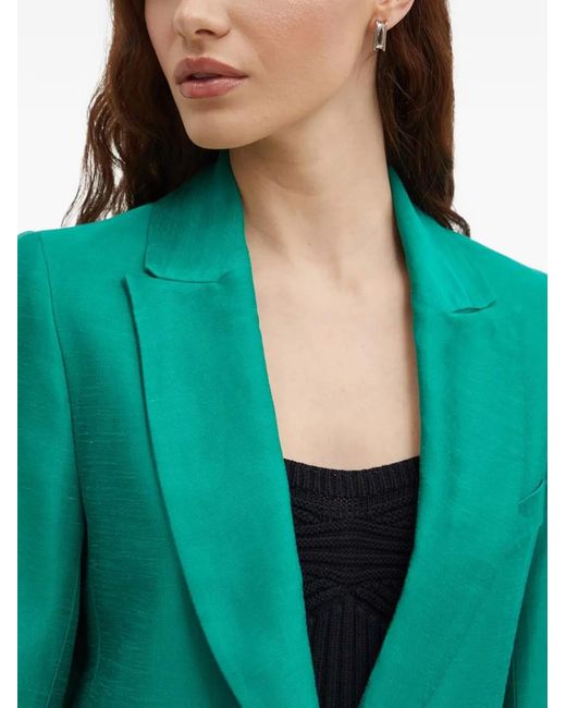 La Petite Francaise Green Voyante Button Flap-Pocket Blazer