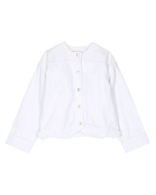 Litkovskaya White Single-Breasted Denim Jacket