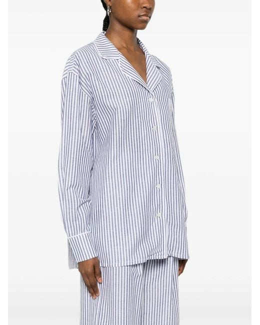 Riviera White Striped-Pattern Shirt