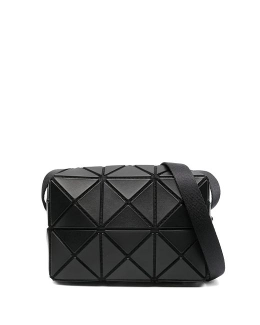 Issey Miyake Black Geometric-Pattern Shoulder Bag