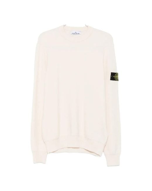 Stone Island White Logo-Patch Sweater for men