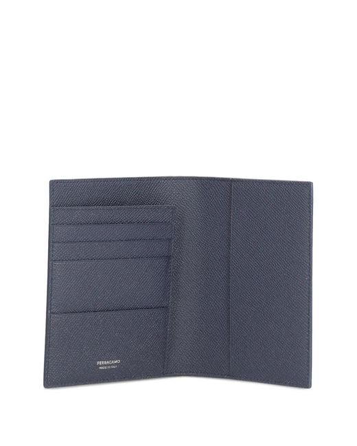 Ferragamo Blue Gancini Passport Holder for men