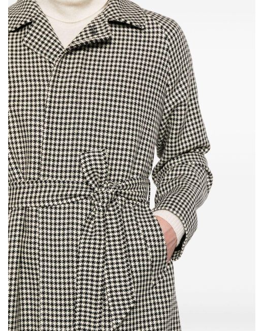 Tagliatore Gray Salomon Houndstooth Wool Coat for men