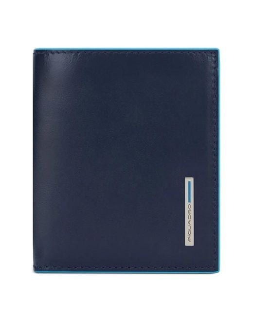 Piquadro Blue Logo-Plaque Bifold Wallet for men