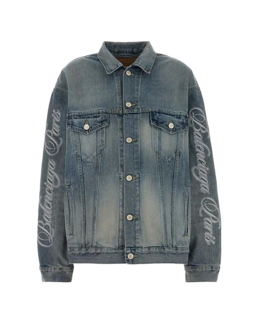 Balenciaga Blue Button-Up Denim Jacket