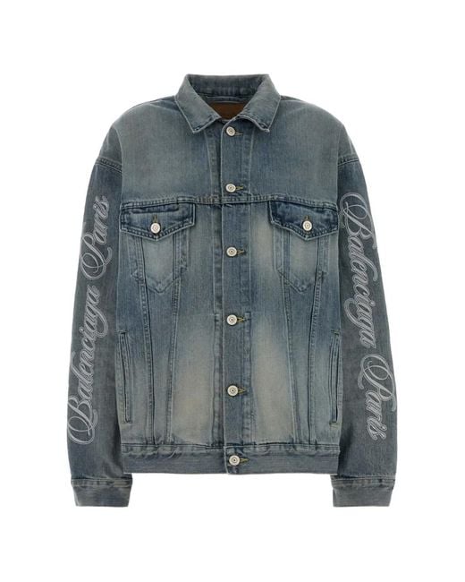 Balenciaga Blue Button-Up Denim Jacket