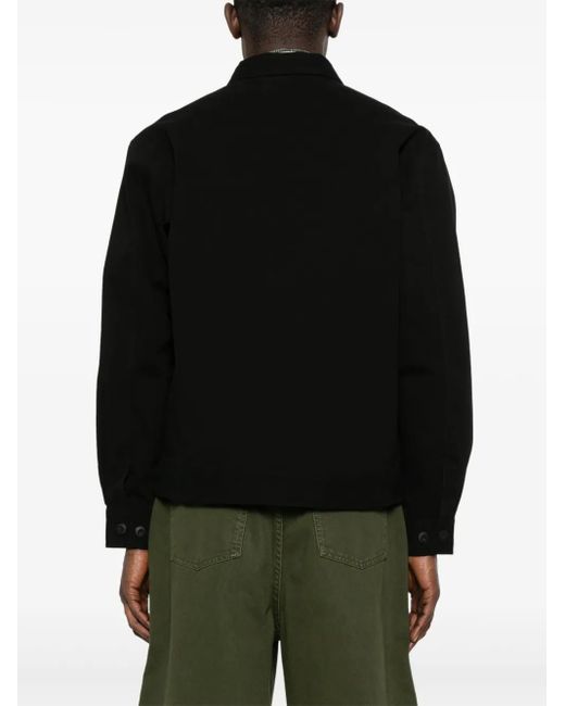 Xlarge Black Logo-Patch Overshirt for men