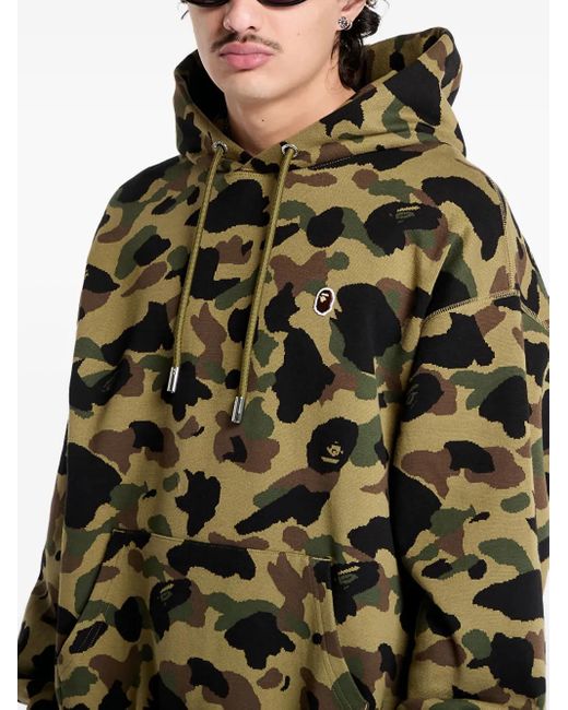 Felpa Camouflage Con Cappuccio di A Bathing Ape in Green