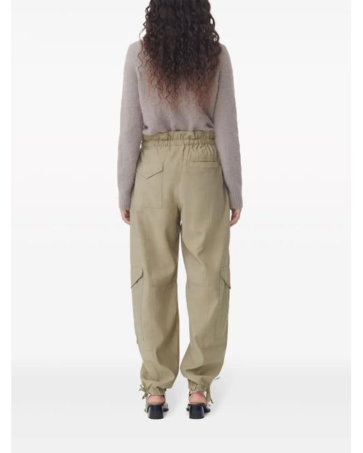 Ganni White Drawstring Cargo Pants