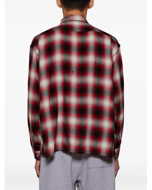 SAINT Mxxxxxx Red Check-Print Shirt for men