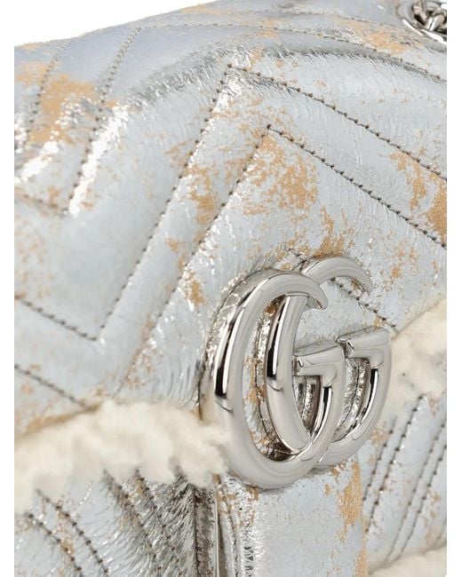 Gucci Gray Small Gg Marmont Shoulder Bag