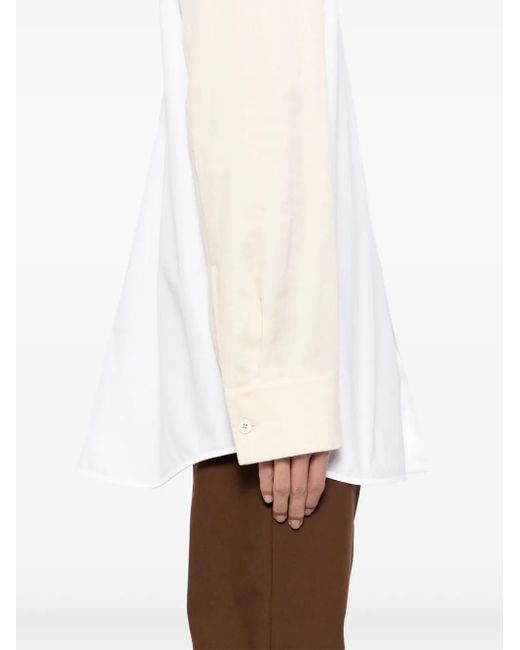 Jil Sander White Velvet Patchwork Skirt for men