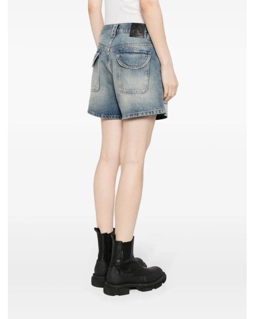 Off-White c/o Virgil Abloh Blue Light-Wash Denim Shorts