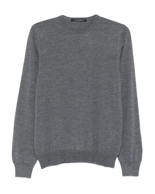 Tagliatore Trui Van Scheerwol Met Ronde Hals in het Gray voor heren