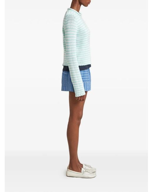 La Ligne Blue Stripe-Pattern Sweater