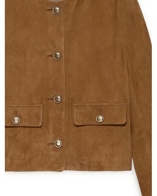 Arma Brown Lorenne Collarless Jacket