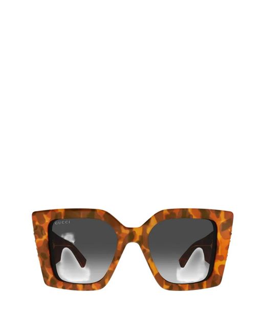 Gucci Brown Tortoiseshell-Effect Square-Frame Sunglasses for men
