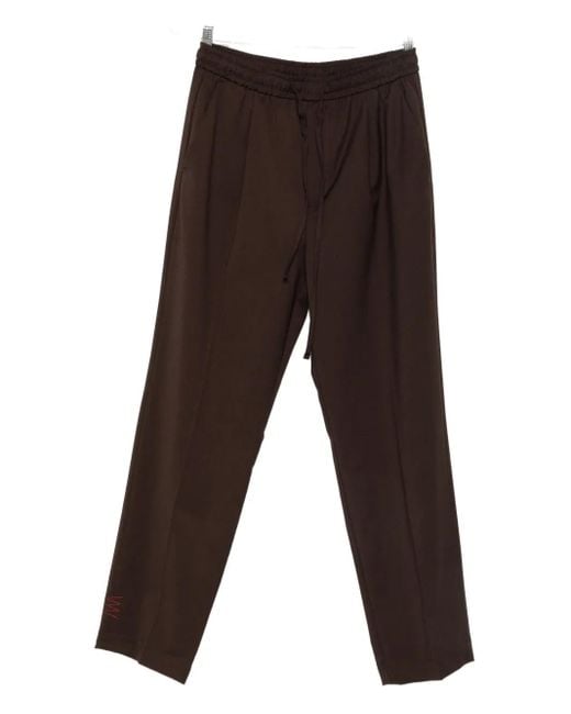 Amaranto Brown Drawstring-Waist Trousers for men