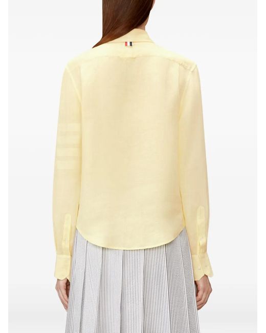 Thom Browne Yellow Chemise À Détails De Rayures