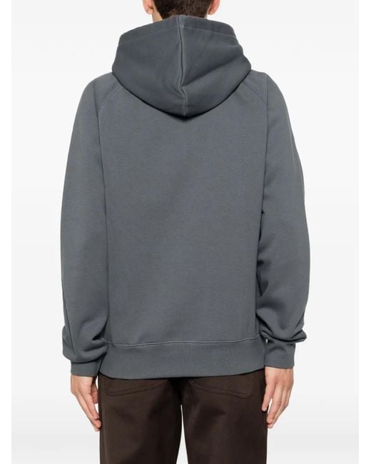 Carhartt Gray Chase Logo-Embroidered Zip-Up Hoodie for men