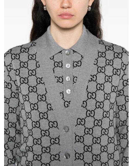 Gucci GGモノグラム カーディガン Gray