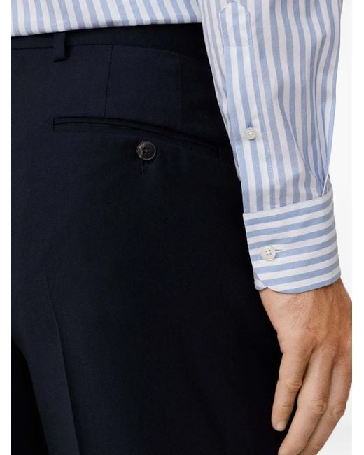 Hackett Blue Pressed-Crease Tailored Trousers for men