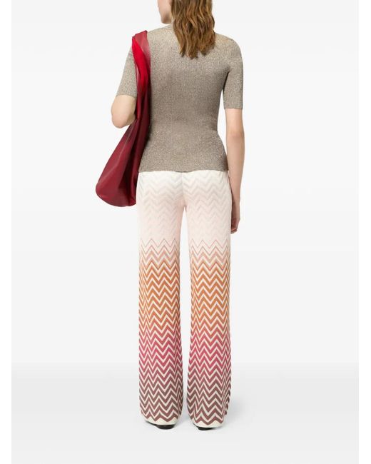 Missoni White Zigzag-Patterned Trousers