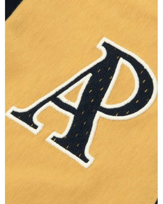 Aape By A Bathing Ape Blue Logo-Patch Panelled T-Shirt for men