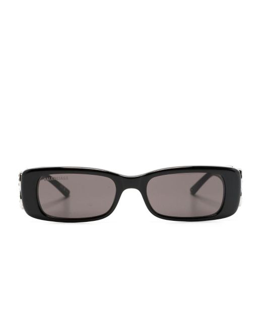 Balenciaga Gray Dinasty Rectangle-frame Sunglasses - Women's - Acetate