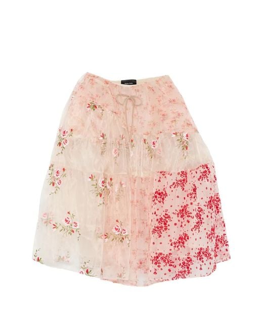 Gonna Midi Con Design Patchwork di Simone Rocha in Pink