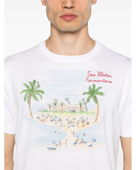 メンズ Mc2 Saint Barth Formentera Beach Tシャツ White