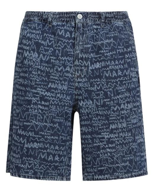 Marni Blue Stylish Bermuda Trousers For Ss25 for men