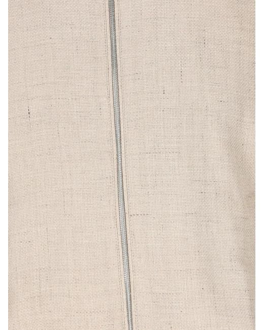 Brunello Cucinelli Natural Zip-Up High-Neck Jacket for men