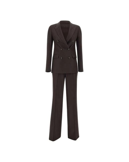 Tagliatore Black Parigi Double-Breasted Wide-Leg Suit